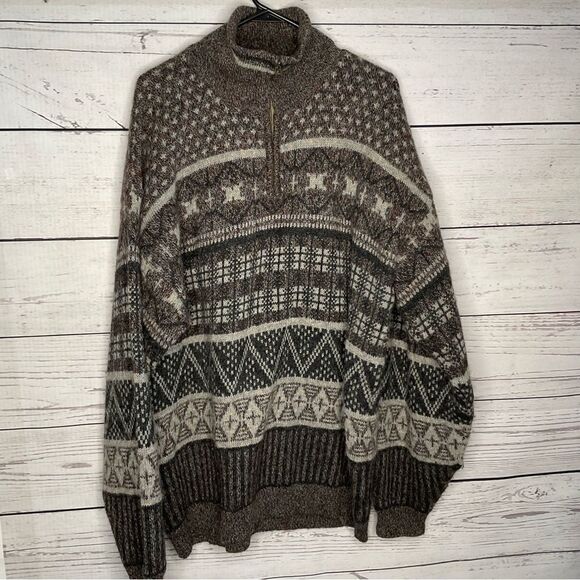 vintage :: Slouchy Grunge Grandpa Knit Wool Sweater - Picture 1 of 8